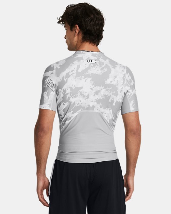 Men's HeatGear® Iso-Chill Printed Short Sleeve in Gray image number 1